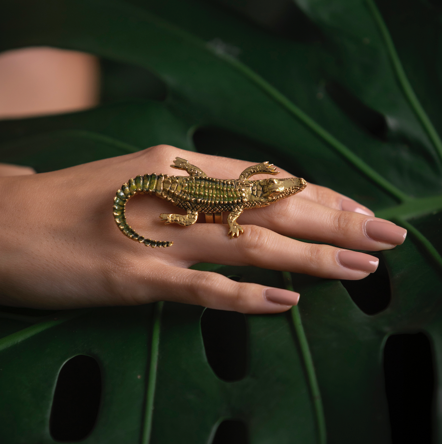 Anillo Cocodrilo - Pintado