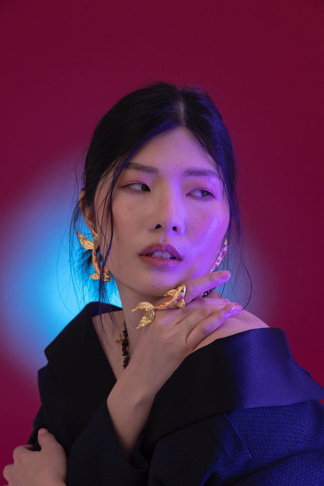 Anillo Maxi Pez - Oro Pintado