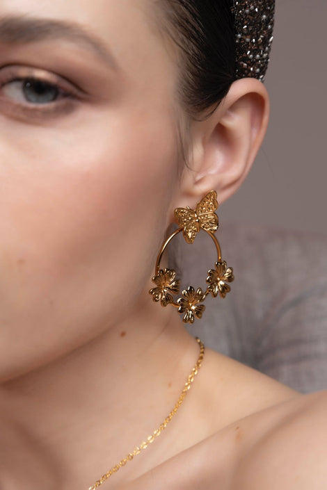 Back Earring Mariposa Atardecer