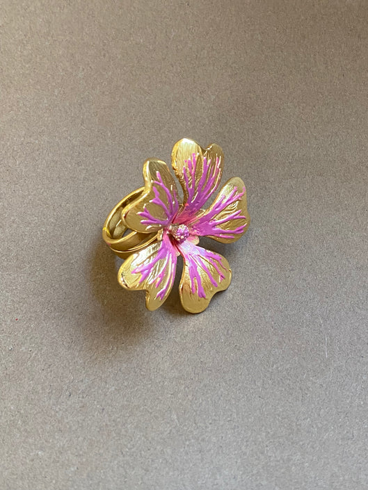 Anillo Flor Malva - Pintado