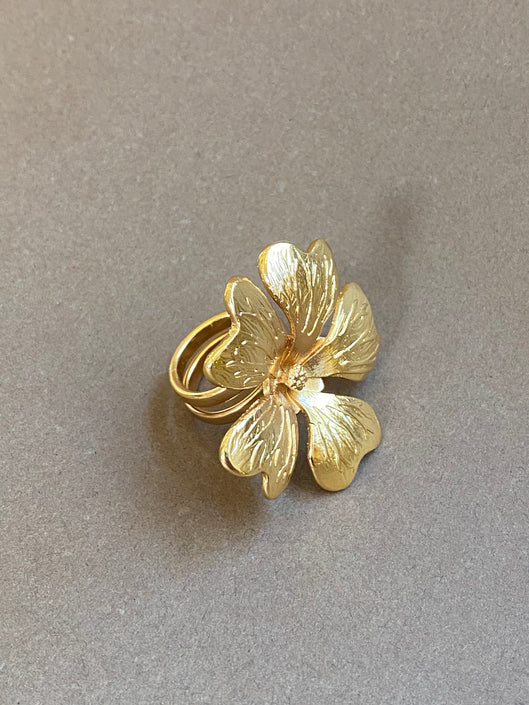 Anillo Flor Malva - Oro