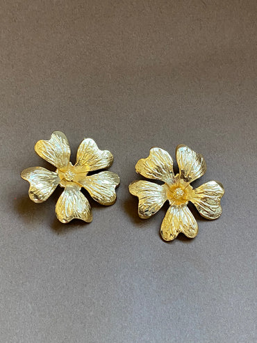 Aretes Flor Malva - Oro