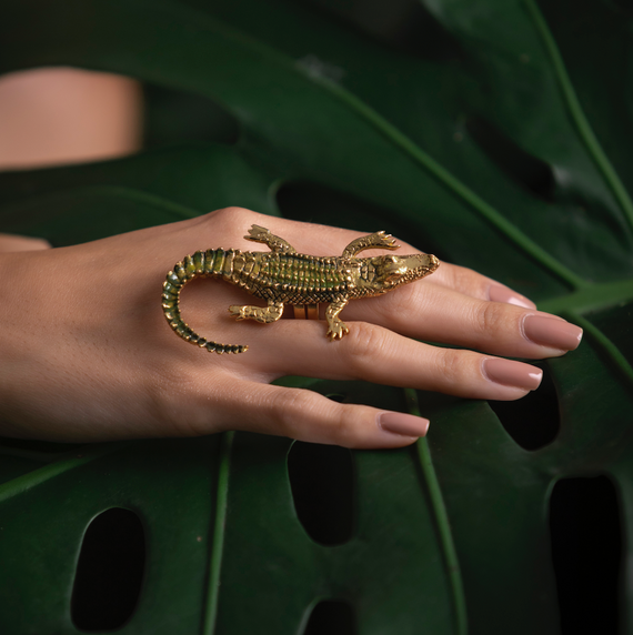 Anillo Cocodrilo - Pintado