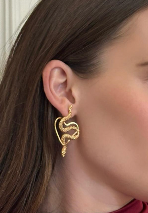 Aretes Serp Corazon - Oro