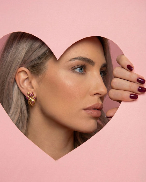 Aretes Corazón Anatomico pintado