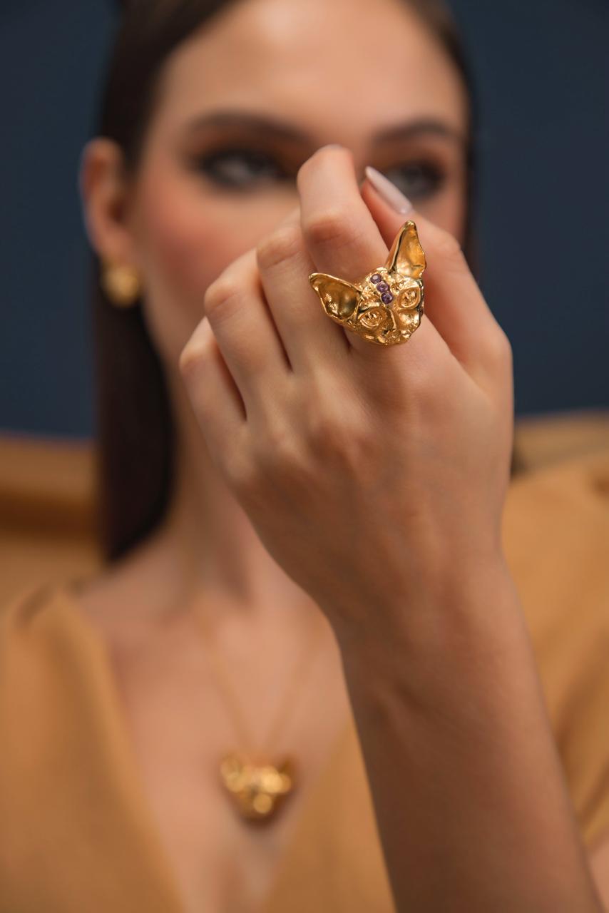 Anillo Mini Gato Egipcio