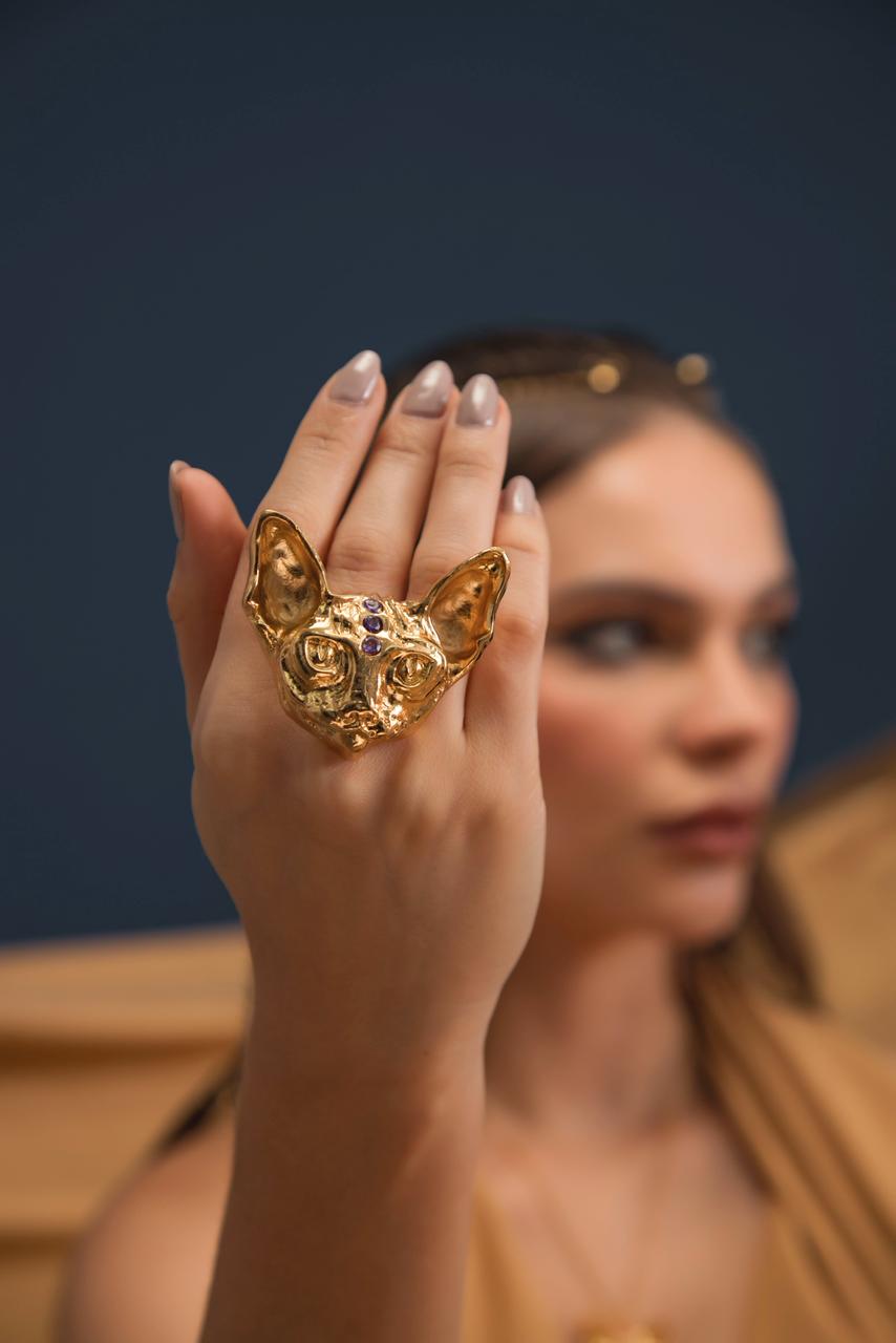 Anillo Maxi Gato Egipcio