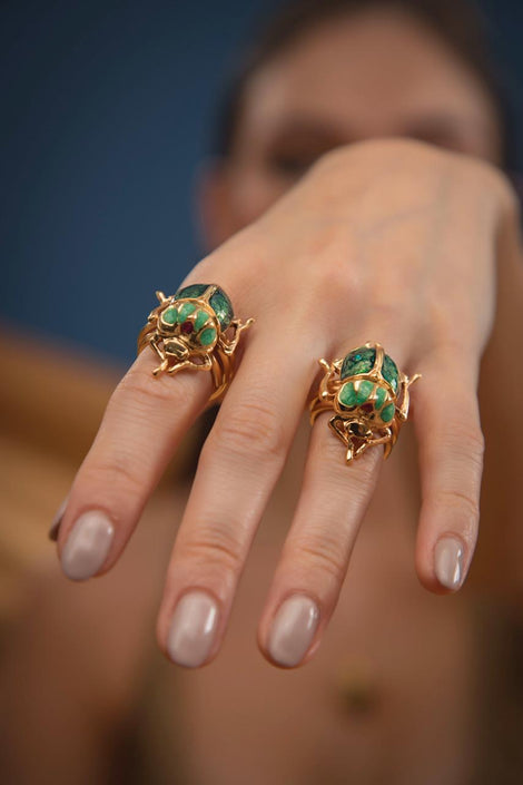 Anillo Mini Escarabajo Egipcio