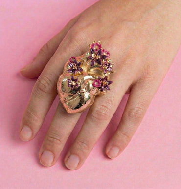 Anillo Corazón Anatómico Maxi Pintado