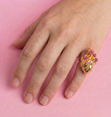 Anillo Corazón Anatómico Mini Pintado