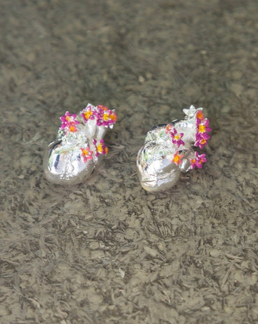Aretes Corazón Anatomico pintado