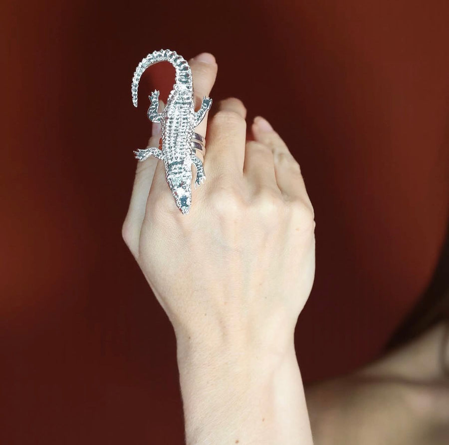 Anillo Cocodrilo - Plata