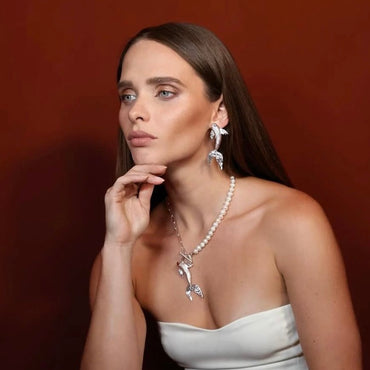 Collar Pez Koi Perla - Plata