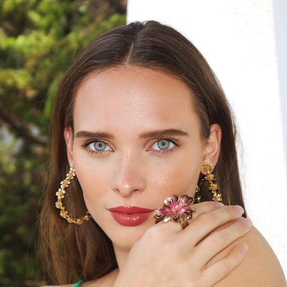 Arracadas Flor Cerezo - Oro