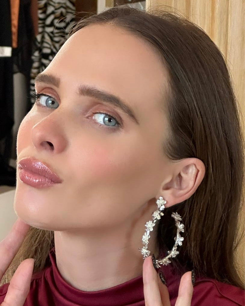 Arracadas Flor Cerezo - Plata