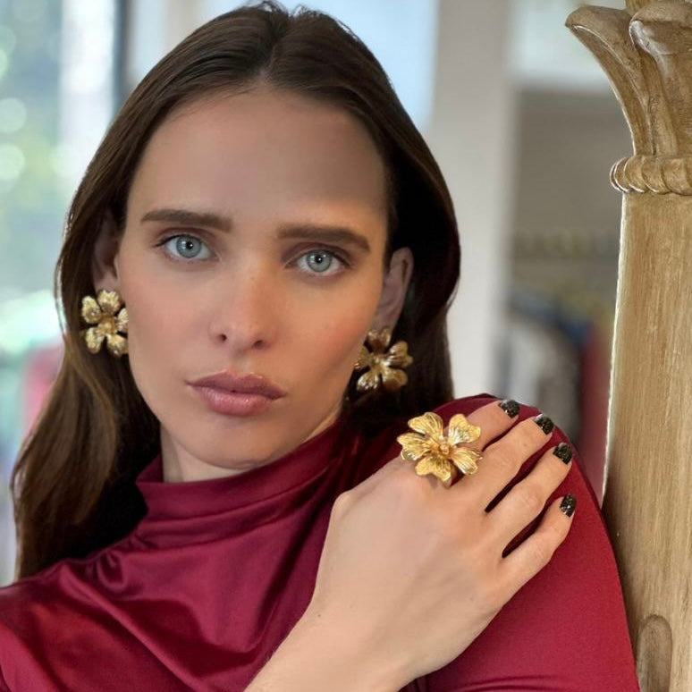 Anillo Flor Malva - Oro