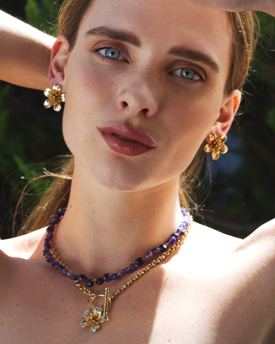 Collar Doble Flor y Amatista