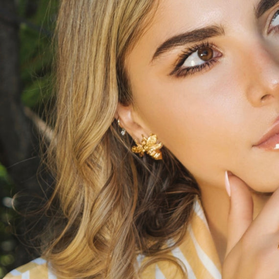 Aretes Abeja - Oro