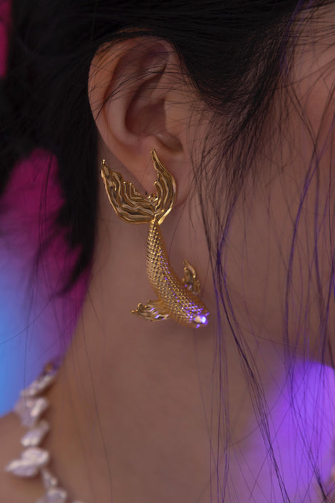 Aretes Pez Koi - Oro
